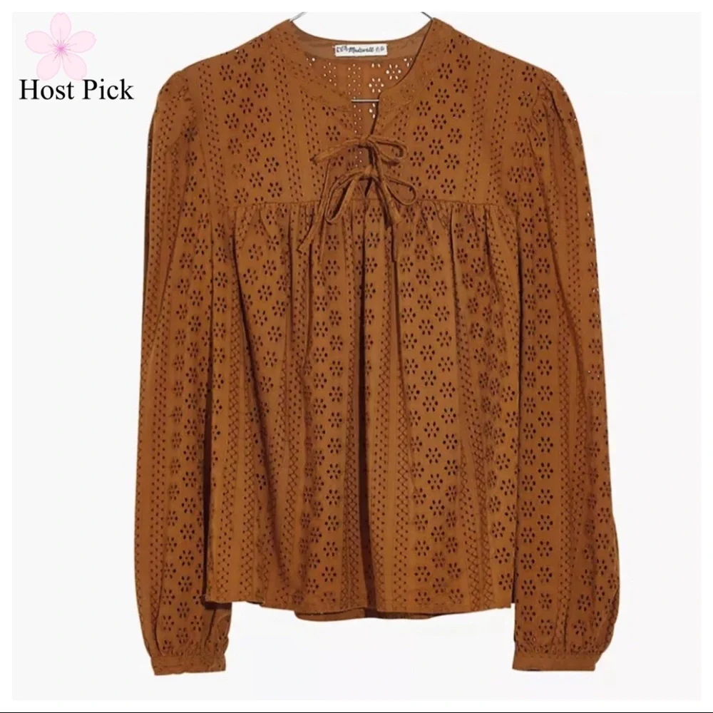 Madewell Double-Tie Peasant Top SZ Small - Picture 2 of 7